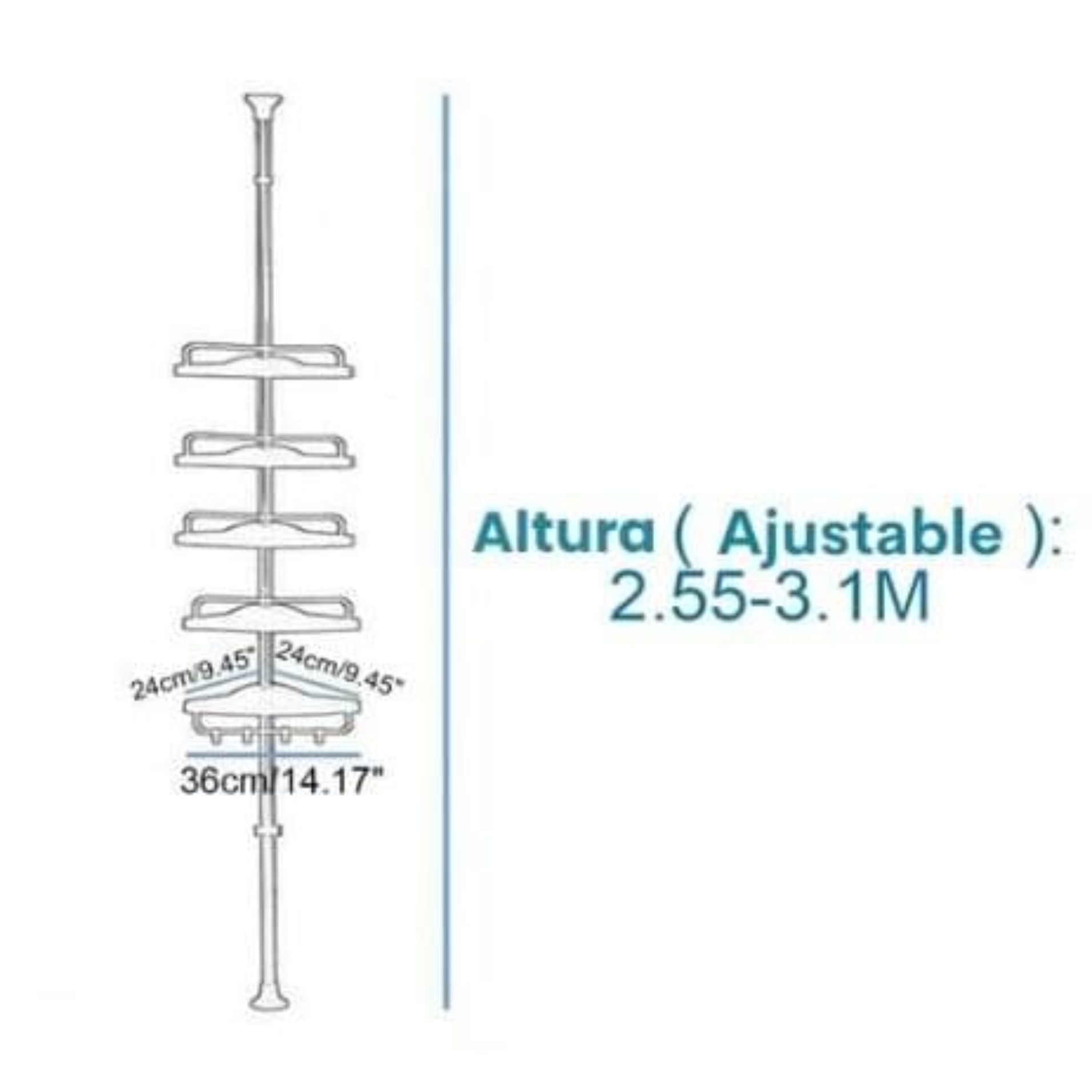 Estante para baño plegable esquinero